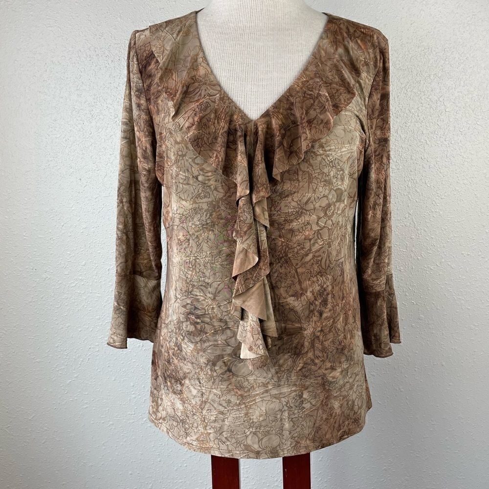 NWOT Dressbarn V-Neck Blouse Top Size L